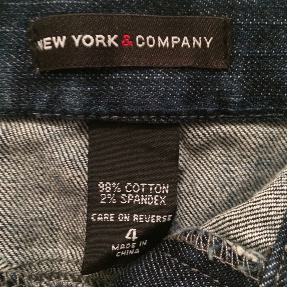 New York & Company Dark Blue Denim Pencil Skirt - Picture 5 of 6